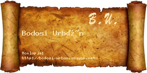 Bodosi Urbán névjegykártya